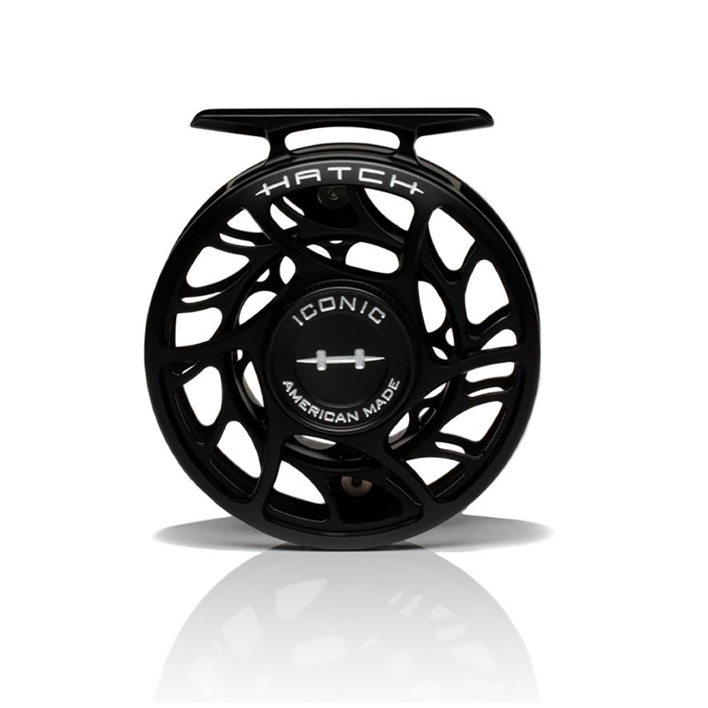 Hatch Iconic Fly Reel - 3 Plus in Black Silver Back View